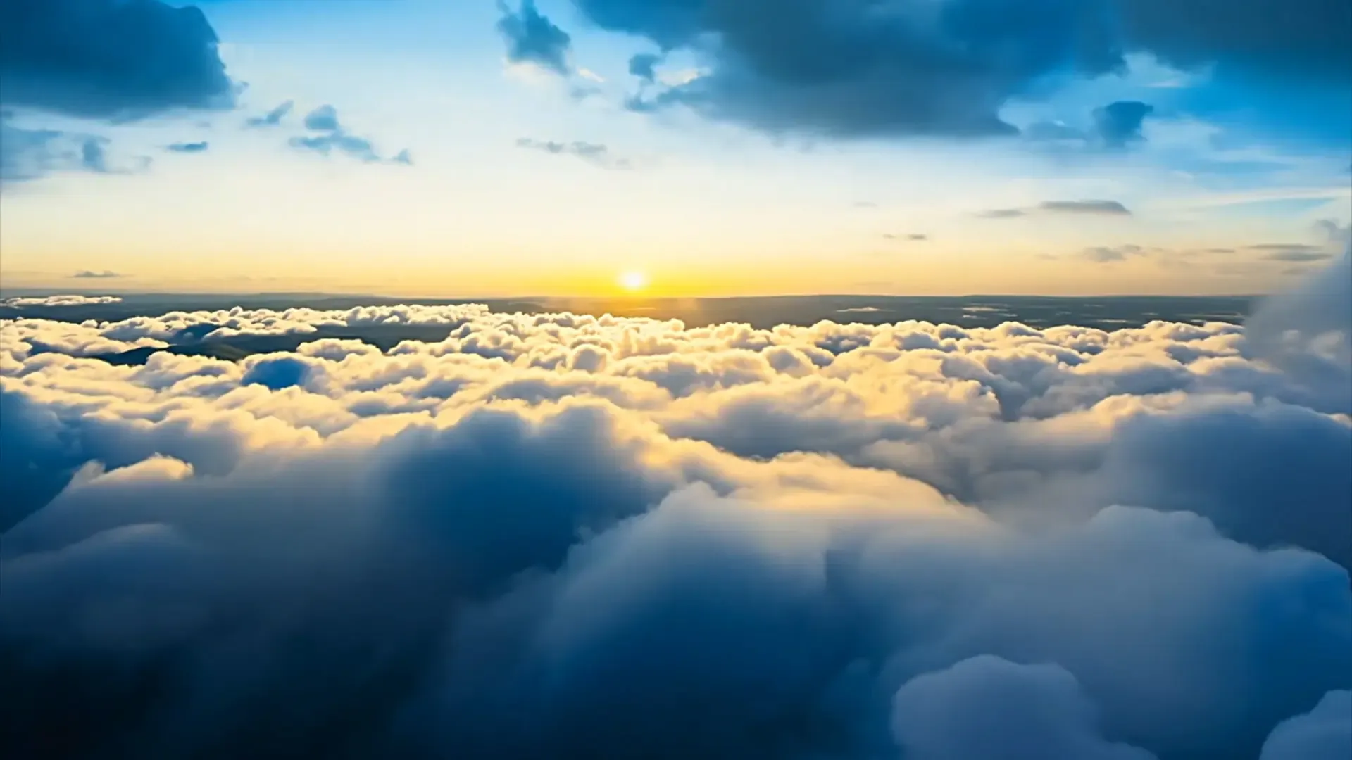 Epic Sunrise Over Clouds Background for Cinematic Logo Animation